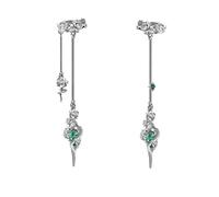 Gothic Snake Earrings Personalized Rose Ear Clips Fashionable Women's Accessories Exquisite Tassel Ear Clips M3810, 2.64 in, Brass, No Gemstone