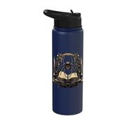 Gothic Spider Book Candle Vintage Illustration Stainless Steel Insulated Water Bottle