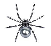 Gothic Spider Brooch & Brooch - Realistic Spider Brooch With Rhinestone Details | Aesthetic Backpack Lapel Pin Badge Metal Spider Brooch For Halloween Costumes, riferimento alla descrizione,