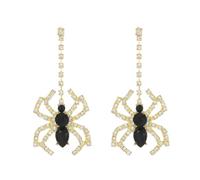 Gothic Spider Earring Zircon Spider Dangle Earrings Black Horror Spider Earrings for Women Halloween Jewelry Gift, Zinc, Created Zircon