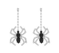 Gothic Spider Earring Zircon Spider Dangle Earrings Black Horror Spider Earrings for Women Halloween Jewelry Gift, Zinc, Created Zircon