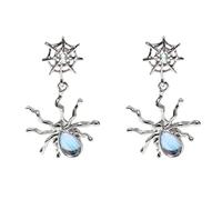 Gothic Spider Earrings Moonlight Stone Spider Drop Dangle Earrings Spider Web Earrings Gothic Earrings Jewelry for Women, Metal, No Gemstone