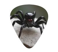 Gothic Spider printed guitar picks, 12-piece set with thin, medium, and thick styles, comes with a storage case