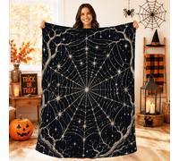 Gothic Spider Web Celestial Theme Halloween Throw Blanket 40x60 Inch