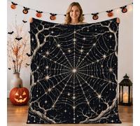 Gothic Spider Web Celestial Theme Halloween Throw Blanket 50x60 Inch