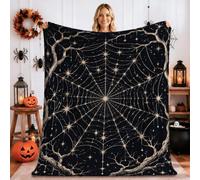 Gothic Spider Web Celestial Theme Halloween Throw Blanket 60x80 Inch