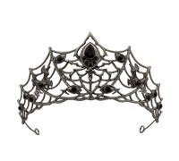 Gothic Spider Web Crown for Women with Black Rhinestones, Dark Queen Tiara for Birthday Party, Prom, Pageant, Wedding, Cosplay Events, Costume Accessories