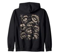 Gothic Spiderweb Eyes Dark Aesthetic Horror Art Gifts Y2K Zip Hoodie