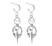 Gothic Spike Dangle Drop Earrings, Punk Spiked Design Women's Fashion Jewelry