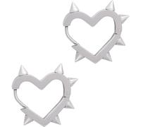 Gothic Spike Heart Hoop Earrings for Women Gothic Punk Rock Heart Earrings Trendy Stainless Steel Emo Earring Halloween Jewelry Gifts for Women, M, Stainless Steel, No Gemstone