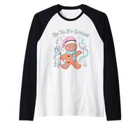 Gothic Spooky Kawaii Christmas Haunted Gingerbread Cookie Raglan Baseball Tee