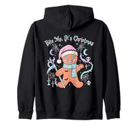 Gothic Spooky Kawaii Christmas Haunted Gingerbread Cookie Zip Hoodie