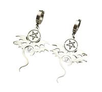 Gothic Star Of David Evil Eye Hoop Earrings For Women Silver Color Bat Snake Drop Earring Dark??Jewelry Gift