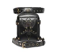 Gothic Steampunk Waist Bag Punk Pockets PU Leather Retro Cycling Bag Drop Leg Arm