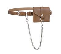 Gothic Steampunk Waist Bag Punk Small Belt Waistpack Chain Suit Drop Leg Arm(Brown)