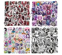 Gothic Stickers 200 Pcs Cool Skull Stickers for Teens Adults Waterproof Vinyl Horror Sticker for Kindle Laptop Water Bottle Car Phone Skateboard Luggage (4 Pack)