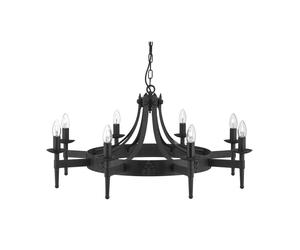 Gothic Style Wrought Iron 8 Light Ceiling Pendant