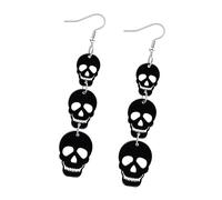 Gothic Styles Acrylic Halloween Earrings With Bat Skull Charm Women Costume Jewelry For Holiday Event Women's Holiday Costume Jewelry
