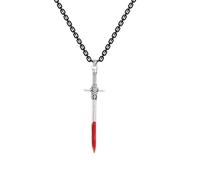 Gothic Sword Cross Necklace for Women Men Goth Punk Grunge Emo Necklace Retro Cool Dagger Knife Pendant Long Necklaces Halloween Cosplay Christmas Party Hip Hop Jewelry Gifts, L, Zinc, No Gemstone