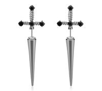 Gothic Sword Earrings, Vintage Dagger Stud Earrings Alloy Fantasy Halloween Punk Sword Emo Earring Retro Alt Jewelry for Women Men Costumes Accessories Goth Fashion Lovers Gifts