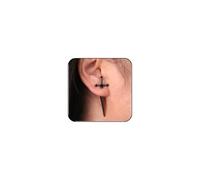 Gothic Sword Stud Earrings for Women Retro Black Punk Dagger Demon Slayer Rhinestone Earrings Halloween Pirate Jewelry Accessories, Alloy Steel, No Gemstone