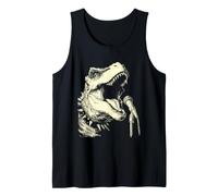 Gothic T-rex Singing Punk Rocker Dinosaur Musician Grunge Tank Top