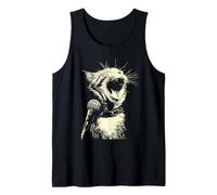 Gothic Tabby Cat Singing Punk Rocker Feline Animal Grunge Tank Top