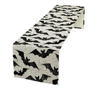 Gothic Table Runner,Bat Spider Web Pattern Table Runner for Home Kitchen Table Dining Garden Farmhouse Wedding Party Decor 13x120 Inch