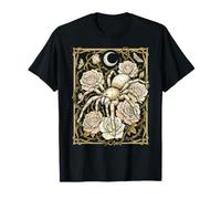 Gothic Tarantula Spider Rose Moon Moth Floral Thorn Cage T-Shirt