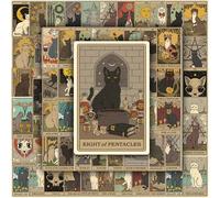 Gothic Tarot Stickers 80 Pcs Goth Journal Stickers for Adults Teens Vintage Tarot Black Cat Stickers for Scrapbook Handicrafts Black Cat Gifts Witch Gifts