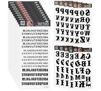 Gothic Temporary Tattoos Letters, 20 Sheet Realistic Custom Name & Word Fake Tattoo for Finger, 4 Assorted Alphabet Letter Finger Tattoo for DIY Letters Stickers Waterproof Fake Tattoos Stickers