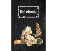 Gothic theme for Halloween time, Spooky Notebook for eerie thoughts and scary notes, 110-page, 6x9 inch, the insight pages customized with creepy ... candles, black ink flows on ghoulish papyrus