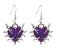 Gothic Thorn Dangle Earrings,Vintage Crystal Heart Drop Earring Punk Style Victoria Earrings Y2k Aesthetic Hip-Hop Earring Halloween Mystery Witch ewelry, L, Alloy Steel, No Gemstone