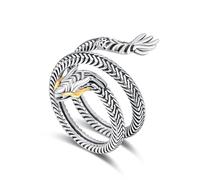 Gothic Thumb Ring For Women Men 925 Sterling Silver Open Adjustable Rings Snake Punk Rock Goth Jewelry Gift