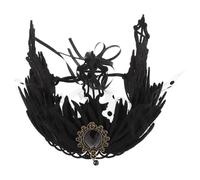 Gothic Tiara Black Fabric Headpiece Vintage Queen Hairband