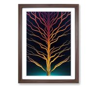 Gothic Tree Vol.2 Framed Print | A2 Walnut Framed Wall Art | Ready to Hang | Modern Floral Picture | Living Room Bedroom Lounge Office