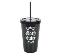 Gothic Tumbler with Straw - Dark Matter Drinkware, Unique Gothic Gifts - Statement Piece, Bold White Design on Sleek Black Background - 500ml