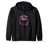 Gothic Valloween Script Roses and Garlands Zip Hoodie