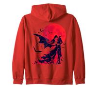 Gothic Vampire Anime Horror Full Moon Zip Hoodie