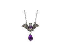 Gothic Vampire Bat Necklace Halloween Crystal Pendant Vintage Punk Rock Mystic Witch Jewelry Gift for Women, Chain Length: 19.69 inches, Copper, copper