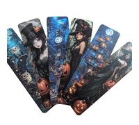 Gothic Vampire Bookmark Set - Double Sided Dark Fantasy Bookmarks with Vampires, Castles & Victorian Designs - Ideal Gifts for Gothic, Fantasy & Dark Academia Lovers (6pc Halloween Set 9)