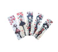 Gothic Vampire Bookmark Set - Double Sided Dark Fantasy Bookmarks with Vampires, Castles & Victorian Designs - Ideal Gifts for Gothic, Fantasy & Dark Academia Lovers (5pc Love Heart Girls Set 6)