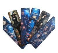 Gothic Vampire Bookmark Set - Double Sided Dark Fantasy Bookmarks with Vampires, Castles & Victorian Designs - Ideal Gifts for Gothic, Fantasy & Dark Academia Lovers (6pc Halloween Set 5)
