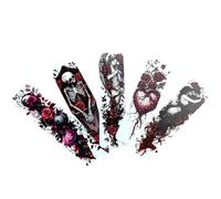 Gothic Vampire Bookmark Set - Double Sided Dark Fantasy Bookmarks with Vampires, Castles & Victorian Designs - Ideal Gifts for Gothic, Fantasy & Dark Academia Lovers (5pc White Dark Romance Set 3)
