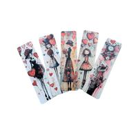 Gothic Vampire Bookmark Set - Double Sided Dark Fantasy Bookmarks with Vampires, Castles & Victorian Designs - Ideal Gifts for Gothic, Fantasy & Dark Academia Lovers (5pc Love Heart Girls Set 5)