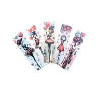 Gothic Vampire Bookmark Set - Double Sided Dark Fantasy Bookmarks with Vampires, Castles & Victorian Designs - Ideal Gifts for Gothic, Fantasy & Dark Academia Lovers (5pc Love Heart Girls Set 4)