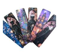 Gothic Vampire Bookmark Set - Double Sided Dark Fantasy Bookmarks with Vampires, Castles & Victorian Designs - Ideal Gifts for Gothic, Fantasy & Dark Academia Lovers (6pc Halloween Set 12)