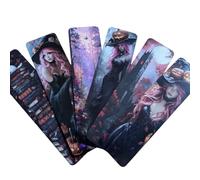Gothic Vampire Bookmark Set - Double Sided Dark Fantasy Bookmarks with Vampires, Castles & Victorian Designs - Ideal Gifts for Gothic, Fantasy & Dark Academia Lovers (6pc Halloween Set 7)