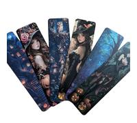 Gothic Vampire Bookmark Set - Double Sided Dark Fantasy Bookmarks with Vampires, Castles & Victorian Designs - Ideal Gifts for Gothic, Fantasy & Dark Academia Lovers (6pc Halloween Set 8)