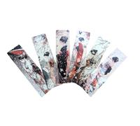 Gothic Vampire Bookmark Set - Double Sided Dark Fantasy Bookmarks with Vampires, Castles & Victorian Designs - Ideal Gifts for Gothic, Fantasy & Dark Academia Lovers (6pc Single Sided Geisha Set 3)